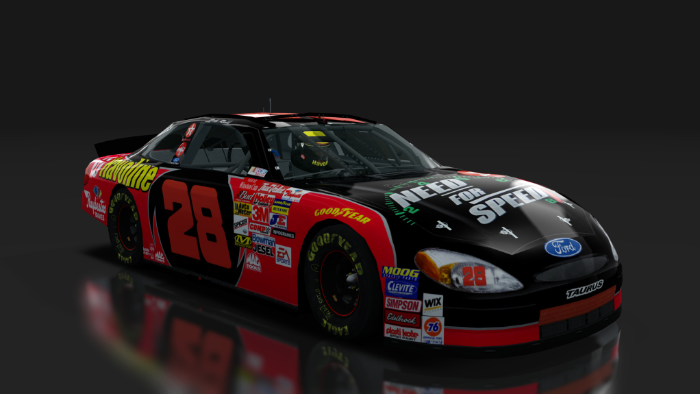 2000 NASCAR Ford Taurus v1.5, skin 28_havoline_black_red