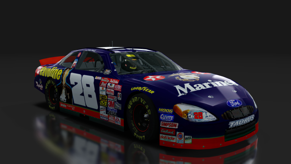 2000 NASCAR Ford Taurus v1.5, skin 28_havoline_blue