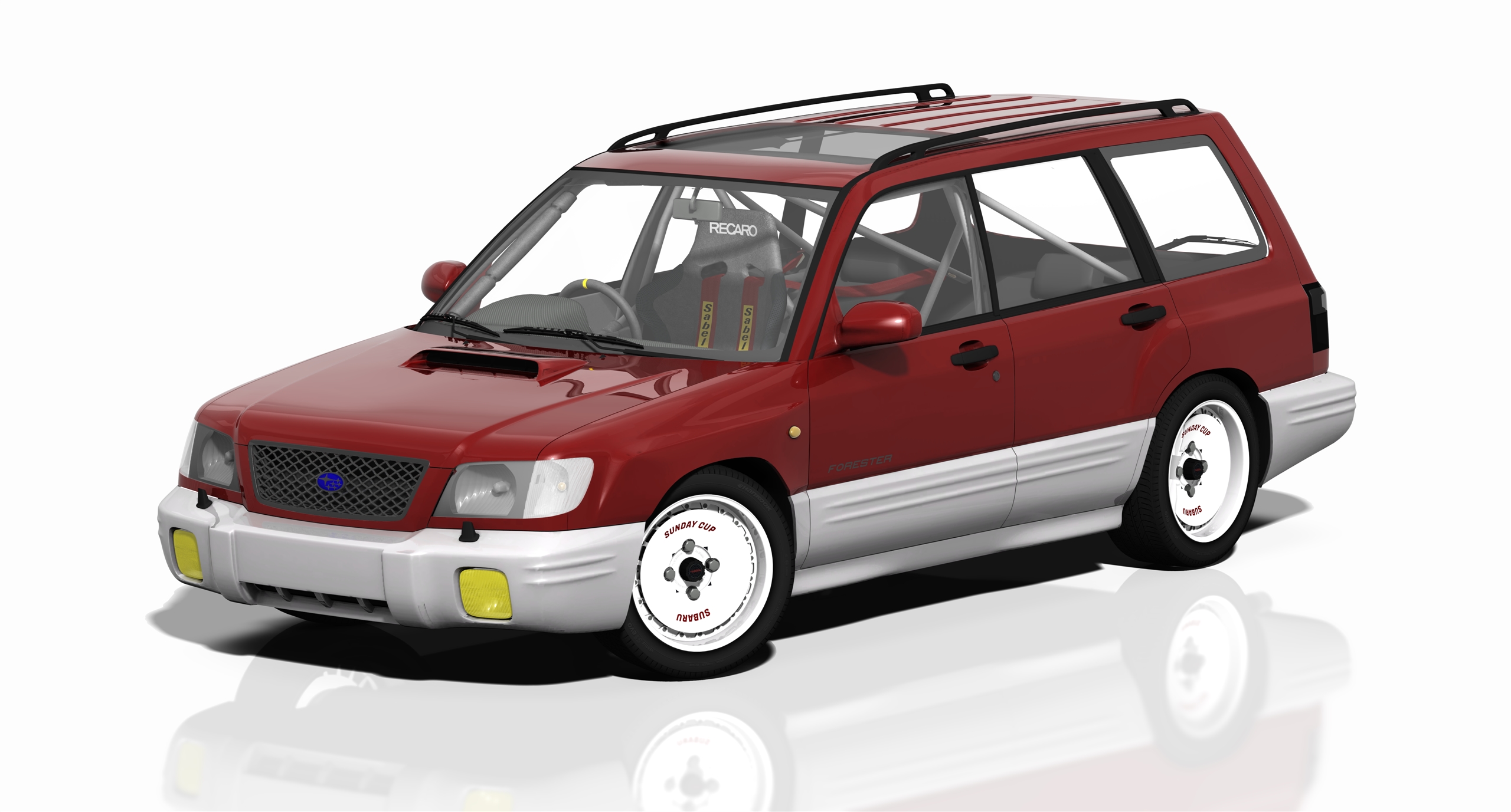 Subaru Forester SF Sunday (WEDS Albino rims), skin red