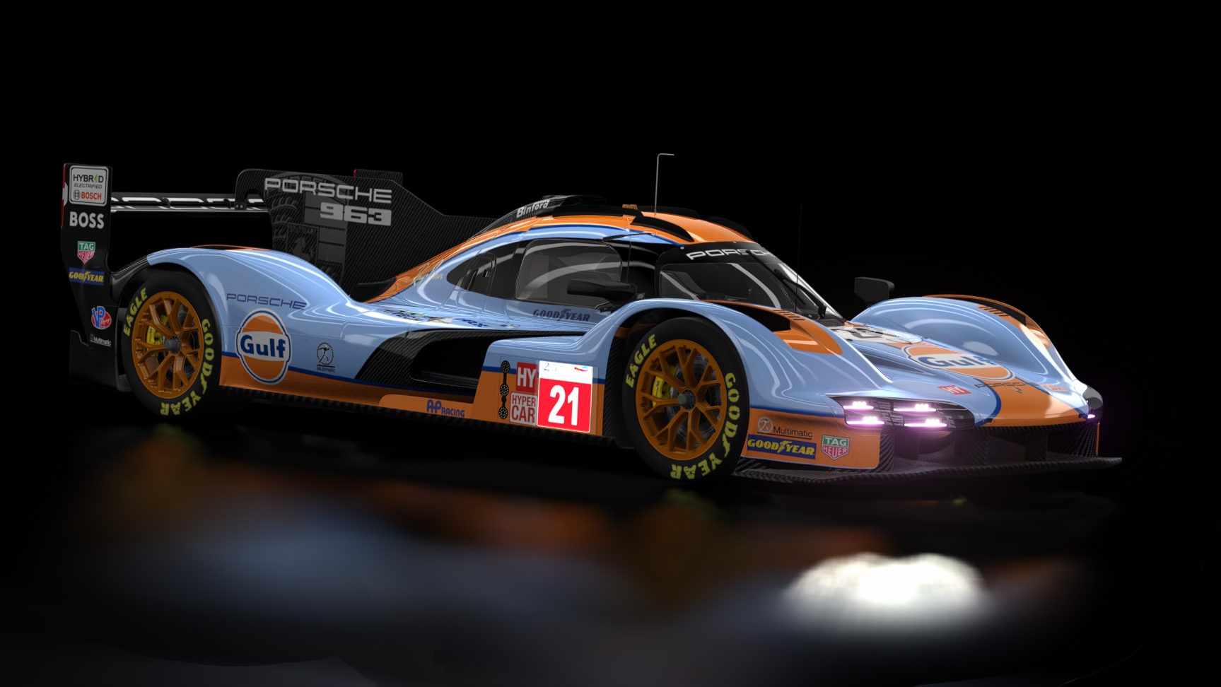 LMH - Porsche 963 2023, skin 21 Gulf LeMans