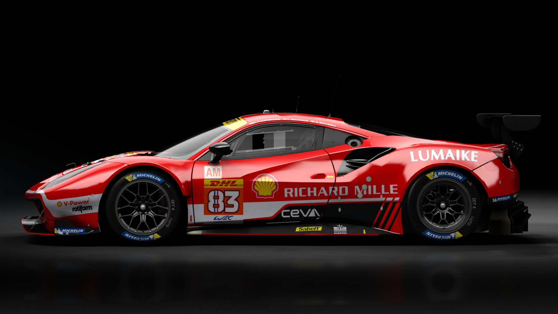 2018 Ferrari 488 GTE Evo [Michelotto], skin 2023 #83 Richard Mille WEC Rd1 Sebring