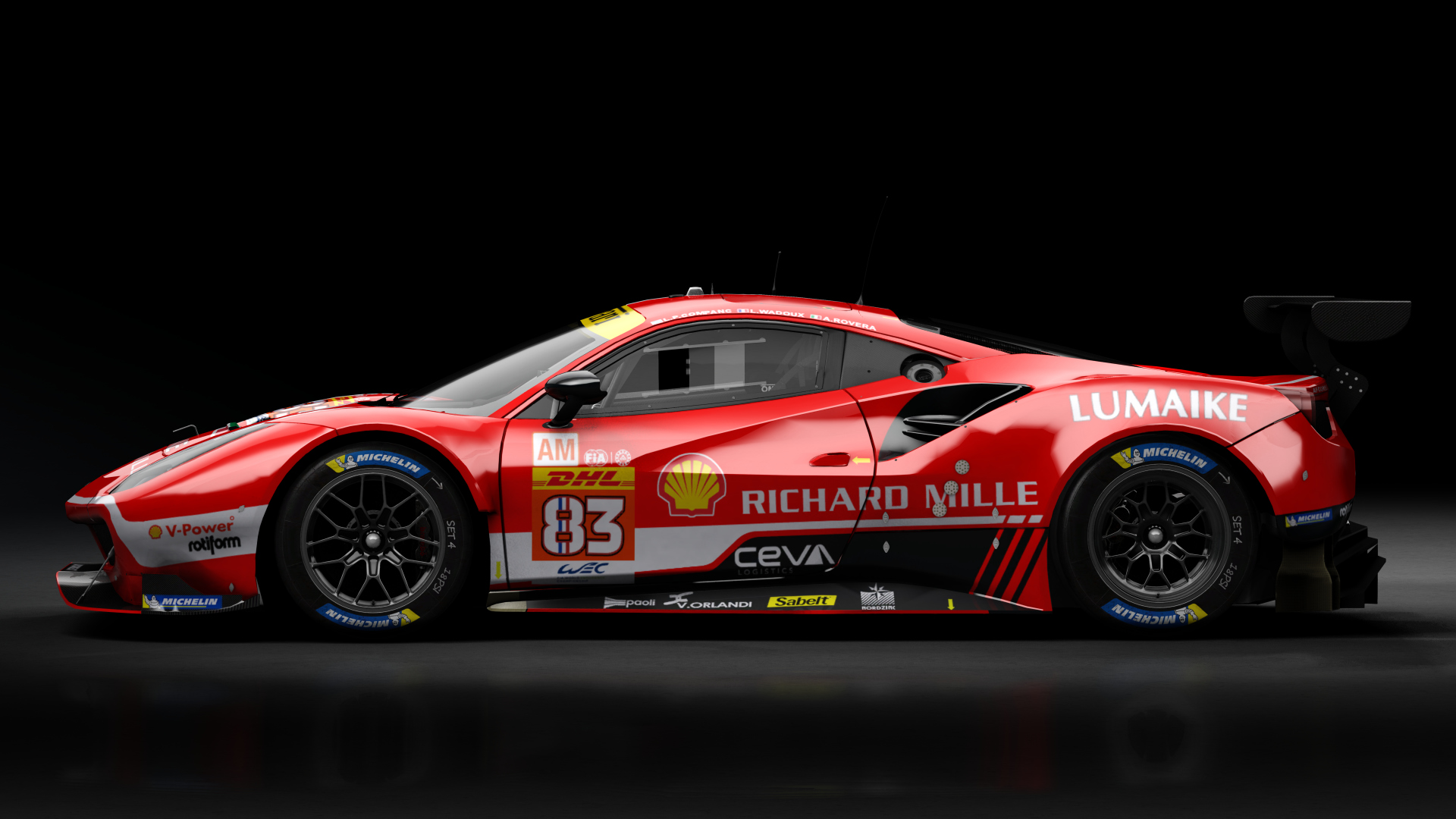 2018 Ferrari 488 GTE Evo [Michelotto], skin 2023 #83 Richard Mille WEC Rd2 SPA
