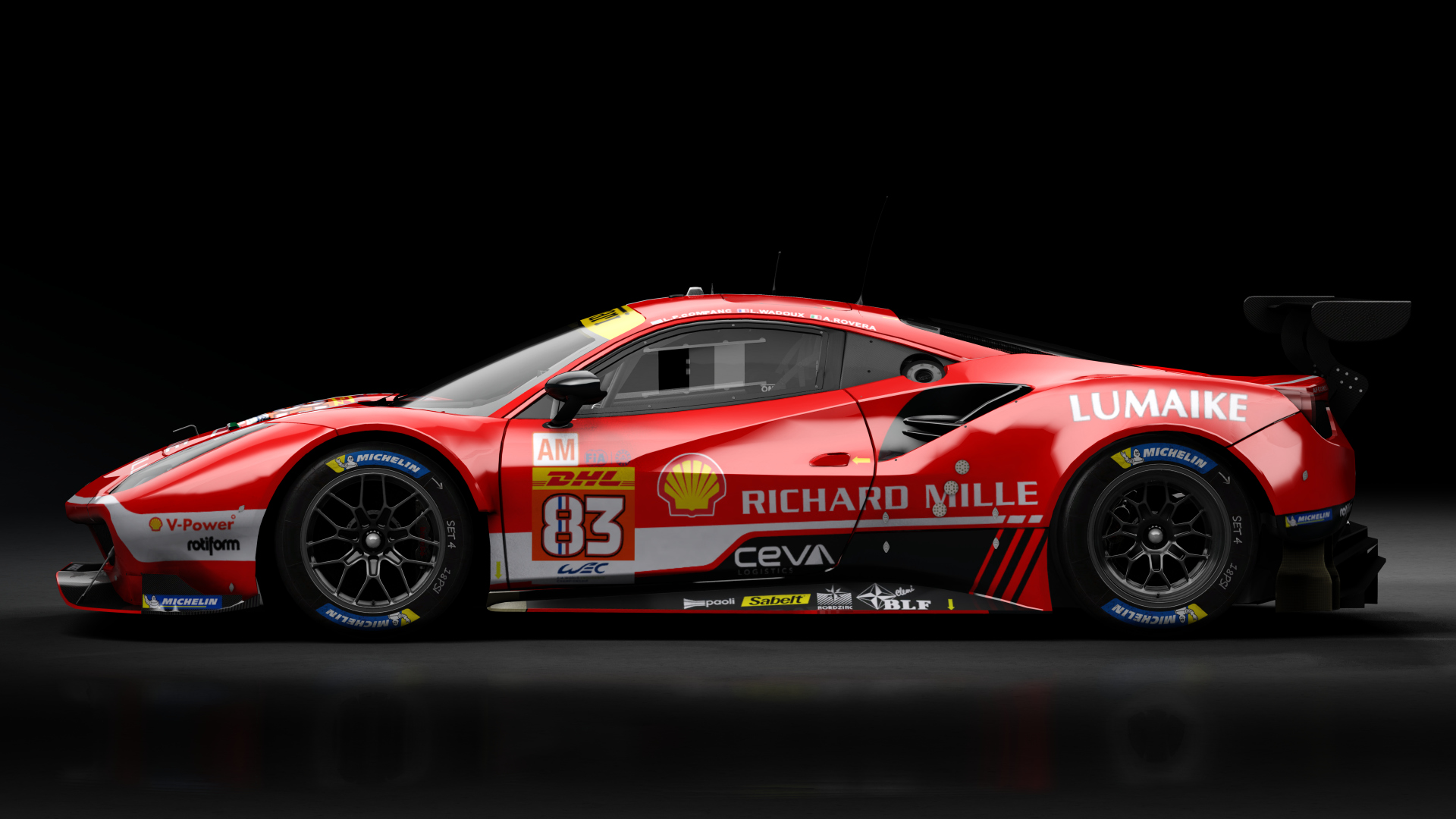 2018 Ferrari 488 GTE Evo [Michelotto], skin 2023 #83 Richard Mille WEC Rd5 Monza